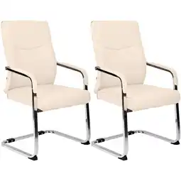 Netto Marken-Discount CLP 2er Set Besucherstuhl Hobart Farbe:cremeMaterial:Kunstleder Angebot