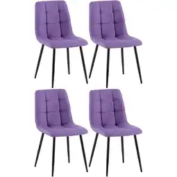 Netto Marken-Discount CLP 4er Set Esszimmerstühle Antibes Stoff Farbe:lila Angebot