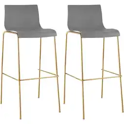 Netto Marken-Discount CLP 2er Set Barhocker Hoover Kunststoff 4-Fuß Gold Farbe:grau Angebot