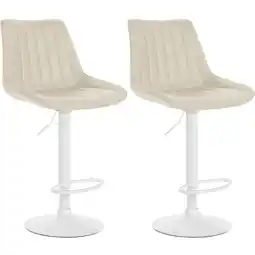 Netto Marken-Discount CLP 2er Set Barhocker Toni Kunstleder weiß Farbe:cremeMaterial Gestell:Metall matt weiss Angebot