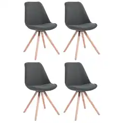 Netto Marken-Discount CLP 4er Set Stühle Toulouse Stoff Natura Rund Farbe:dunkelgrauGestell Farbe:natur Angebot