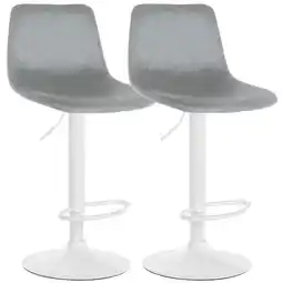 Netto Marken-Discount CLP 2er Set Barhocker Divo Samt Weiß Farbe:grauMaterial Gestell:Metall matt weiss Angebot