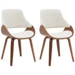 Netto Marken-Discount CLP 2er Set Esszimmerstuhl Vangale Farbe:walnuss/cremeMaterial:Stoff Angebot