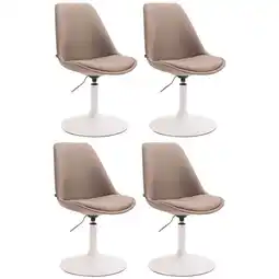 Netto Marken-Discount CLP 4er Set Stühle Maverick W Stoff Farbe:taupeGestell Farbe:weiß Angebot