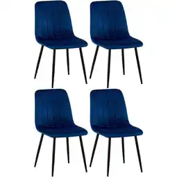 Netto Marken-Discount CLP 4er Set Stühle Dijon Samt Farbe:blauMaterial:Samt Angebot