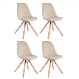 Netto Marken-Discount CLP 4er Set Stühle Toulouse Samt Square natura Farbe:cremeGestell Farbe:natur Angebot