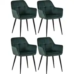 Netto Marken-Discount CLP 4er Set Esszimmerstühle Emia Samt Farbe:grünMaterial:Samt Angebot
