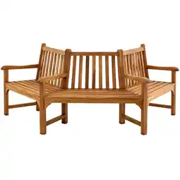 Netto Marken-Discount CLP Baumbank Kenna mit Armlehne halbrund 250 cm teak Größe:250 cm Angebot
