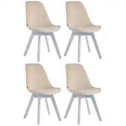 Netto Marken-Discount CLP 4er Set Besucherstühle Borneo V2 Samt weiß Farbe:cremeGestell Farbe:weiß Angebot