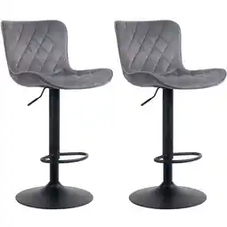 Netto Marken-Discount CLP 2er Set Barhocker Emma Samt Farbe:dunkelgrauMaterial:Samt Angebot