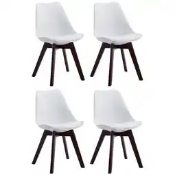 Netto Marken-Discount CLP 4er Set Besucherstühle Borneo V2 Walnuss Kunstleder Farbe:weißGestell Farbe:walnuss Angebot