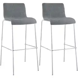 Netto Marken-Discount CLP 2er Set Barhocker Hoover Stoff 4-Fuß Gestell chrom Farbe:hellgrauGestell Farbe:chrom Angebot