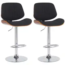 Netto Marken-Discount CLP 2er Set Barhocker Clawson Stoff chrom Farbe:walnuss/schwarzGestell Farbe:chrom Angebot