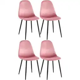 Netto Marken-Discount CLP 4er Set Esszimmerstühle Napier Samt Farbe:pinkMaterial:Samt Angebot
