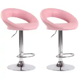 Netto Marken-Discount CLP 2er Set Barhocker Olinda Kunstleder chrom Farbe:pinkGestell Farbe:chrom Angebot