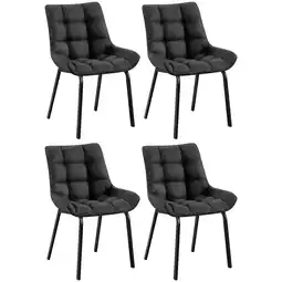 Netto Marken-Discount CLP 4er Set Stuhl Saranda Stoff schwarz Farbe:titangrauGestell Farbe:schwarz Angebot