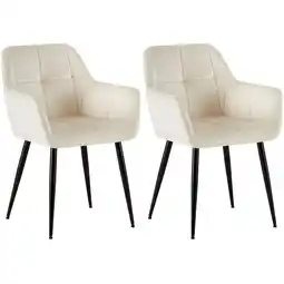 Netto Marken-Discount CLP 2er Set Esszimmerstuhl Emia Samt Farbe:creme Angebot