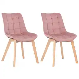 Netto Marken-Discount CLP 2er Set Esszimmerstühle Passaic Samt Farbe:pink Angebot