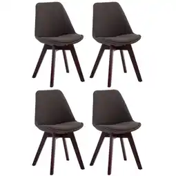 Netto Marken-Discount CLP 4er Set Besucherstühle Borneo V2 Walnuss Stoff Farbe:dunkelgrauGestell Farbe:walnuss Angebot