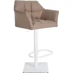 Netto Marken-Discount CLP Barhocker Damaso W Filz Farbe:taupeGestell Farbe:weiß Angebot