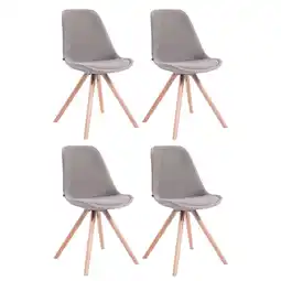Netto Marken-Discount CLP 4er Set Stühle Toulouse Samt Rund natura Farbe:grauGestell Farbe:natur Angebot
