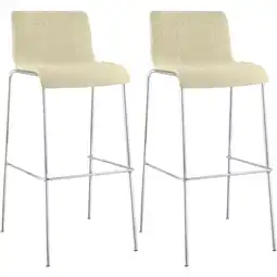 Netto Marken-Discount CLP 2er Set Barhocker Hoover Stoff 4-Fuß Gestell chrom Farbe:cremeGestell Farbe:chrom Angebot