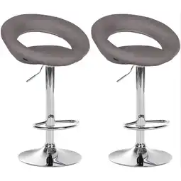 Netto Marken-Discount CLP 2er Set Barhocker Olinda Stoff Chrom Farbe:grauGestell Farbe:chrom Angebot