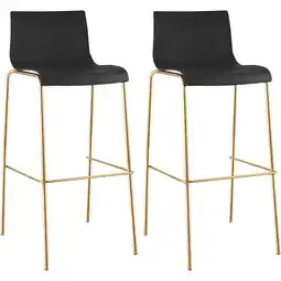 Netto Marken-Discount CLP 2er Set Barhocker Hoover Kunststoff 4-Fuß Gold Farbe:schwarz Angebot