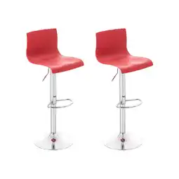 Netto Marken-Discount CLP 2er Set Barhocker Hoover Kunststoff chrom Farbe:rot Angebot