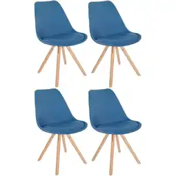 Netto Marken-Discount CLP 4er Set Stühle Sofia Stoff Rund Farbe:blauGestell Farbe:natur (rund) Angebot