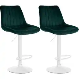 Netto Marken-Discount CLP 2er Set Barhocker Toni Samt weiß Farbe:grünMaterial Gestell:Metall matt weiss Angebot