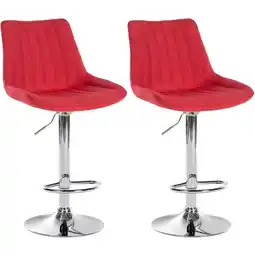 Netto Marken-Discount CLP 2er Set Barhocker Toni Stoff chrom Farbe:rotMaterial Gestell:Metall in Chromoptik Angebot