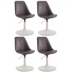 Netto Marken-Discount CLP 4er Set Esszimmerstühle Maverick W Kunstleder Farbe:braunGestell Farbe:weiß Angebot