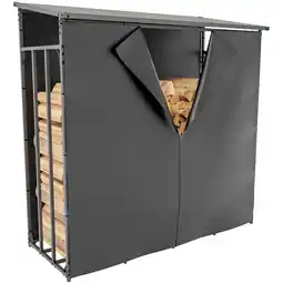 Netto Marken-Discount CLP Kaminholzunterstand + Abdeckplane Ruston Aluminium XL anthrazit Größe:XL Angebot