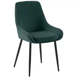 Netto Marken-Discount CLP Esszimmerstuhl Elmira Samt schwarz Farbe:grünMaterial Gestell:Metall matt schwarz Angebot