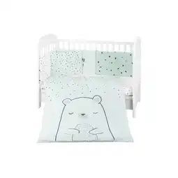 Netto Marken-Discount Kikkaboo Kinderbettwäsche Bär 6tlg. Decke 135 x 95 Kissen 45 x 35 Laken 140 x 70 grün Angebot