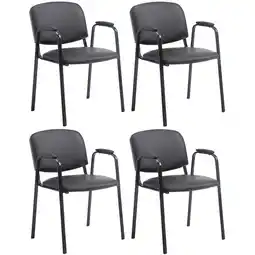 Netto Marken-Discount CLP 4er Set Besucherstühle Ken PRO Kunstleder Farbe:schwarz Angebot