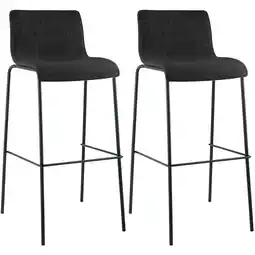 Netto Marken-Discount CLP 2er Set Barhocker Hoover Stoff 4-Fuß Gestell schwarz Farbe:dunkelgrauGestell Farbe:schwarz Angebot