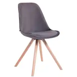 Netto Marken-Discount CLP Besucherstuhl Toulouse Samt Rund natura Farbe:dunkelgrauGestell Farbe:natur Angebot