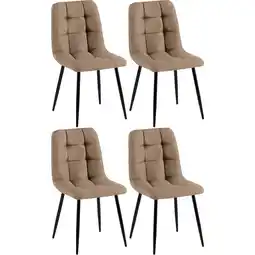 Netto Marken-Discount CLP 4er Set Esszimmerstühle Antibes Stoff Farbe:taupe Angebot