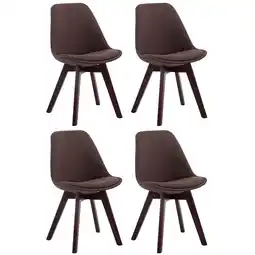 Netto Marken-Discount CLP 4er Set Besucherstühle Borneo V2 Walnuss Stoff Farbe:braunGestell Farbe:walnuss Angebot