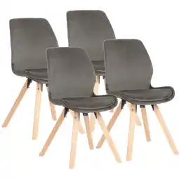 Netto Marken-Discount CLP 4er Set Stuhl Luna Samt Farbe:grauMaterial:Samt Angebot