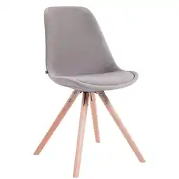Netto Marken-Discount CLP Besucherstuhl Toulouse Samt Rund natura Farbe:grauGestell Farbe:natur Angebot