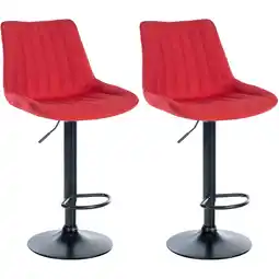 Netto Marken-Discount CLP 2er Set Barhocker Toni Stoff schwarz Farbe:rotMaterial Gestell:Metall matt weiss Angebot