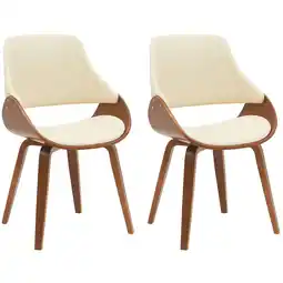 Netto Marken-Discount CLP 2er Set Esszimmerstuhl Vangale Farbe:walnuss/cremeMaterial:Kunstleder Angebot