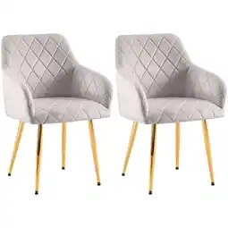 Netto Marken-Discount CLP 2er Set Esszimmerstuhl Monett Samt G Farbe:grauMaterial Gestell:Metall gold Angebot
