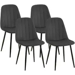 Netto Marken-Discount CLP 4er Set Esszimmerstuhl Baxter Samt Farbe:dunkelgrau Angebot