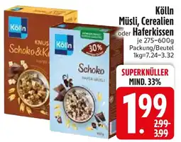 Edeka Kölln Müsli, Cerealien oder Haferkissen Angebot