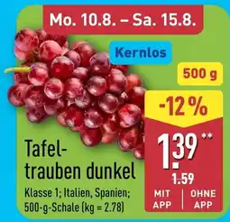 Aldi Nord Tafeltrauben dunkel Angebot