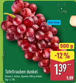 Aldi Nord Tafeltrauben dunkel Angebot